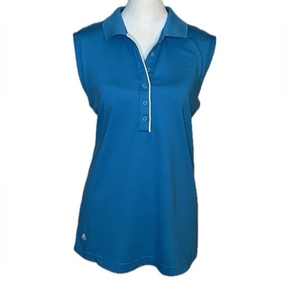 Adidas White & Gray & Teal Sleeveless Polo Shirt Bundle | Climalite | Size L - Picture 6 of 10